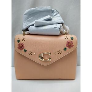 Coach Tammie Floral Whipstitch Faded Blush Pink Leather Crossbody Bag NWT $450